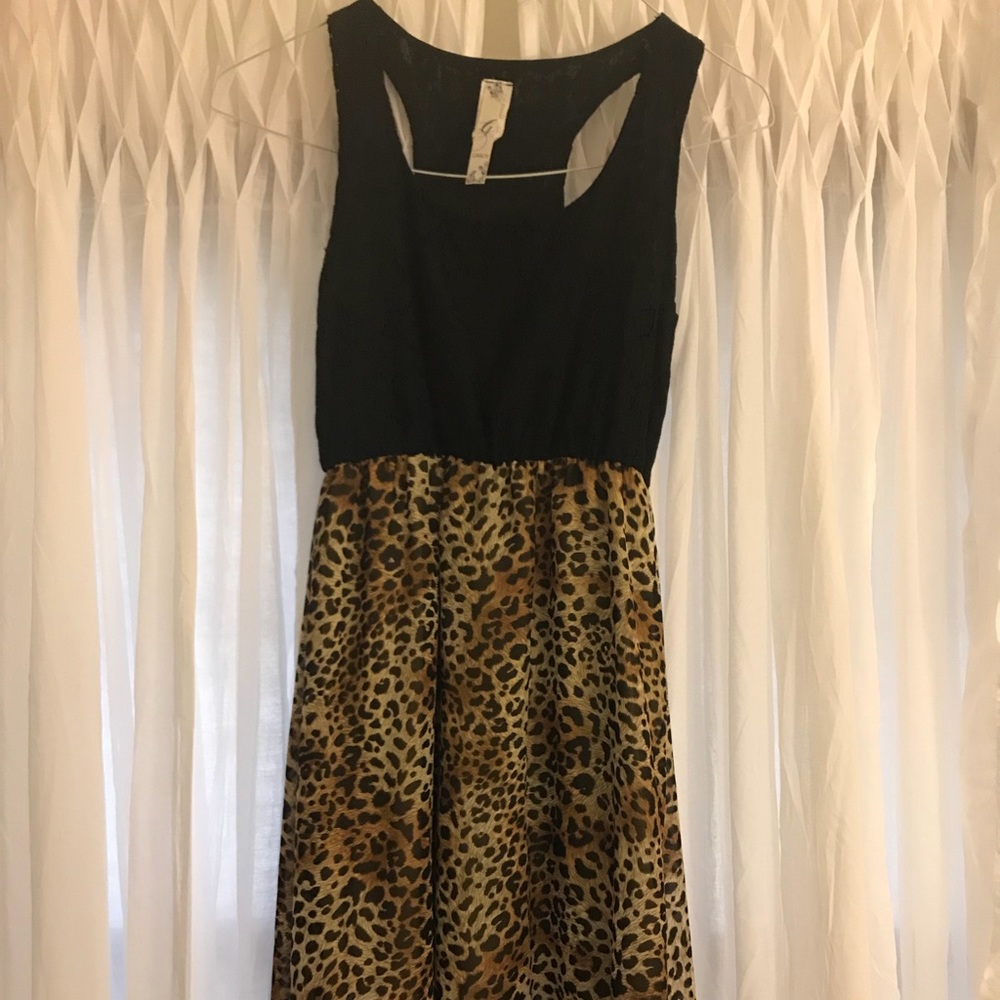 High/low cheetah print sun dress